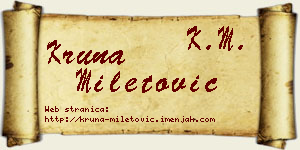 Kruna Miletović vizit kartica